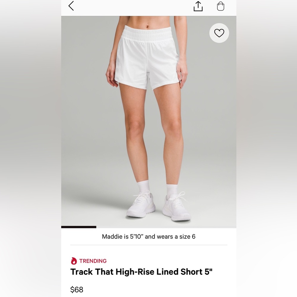 Lululemon track that high rise 5” size 6
